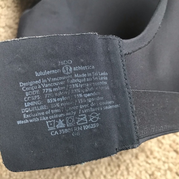Lululemon Booby Bracer Sz 36DD In Black - Picture 8 of 8